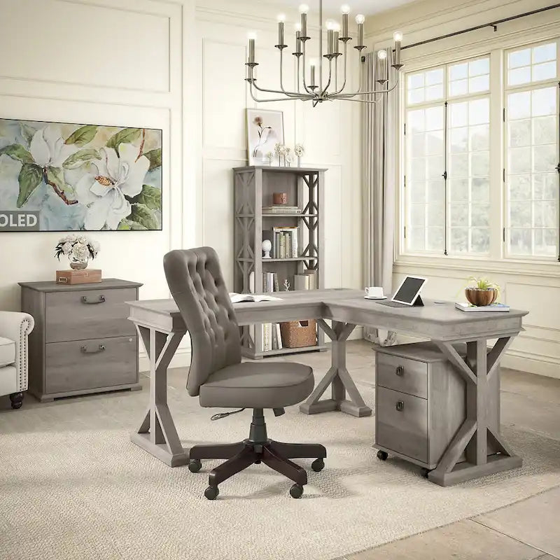 60W Farmhouse L Shaped Desk