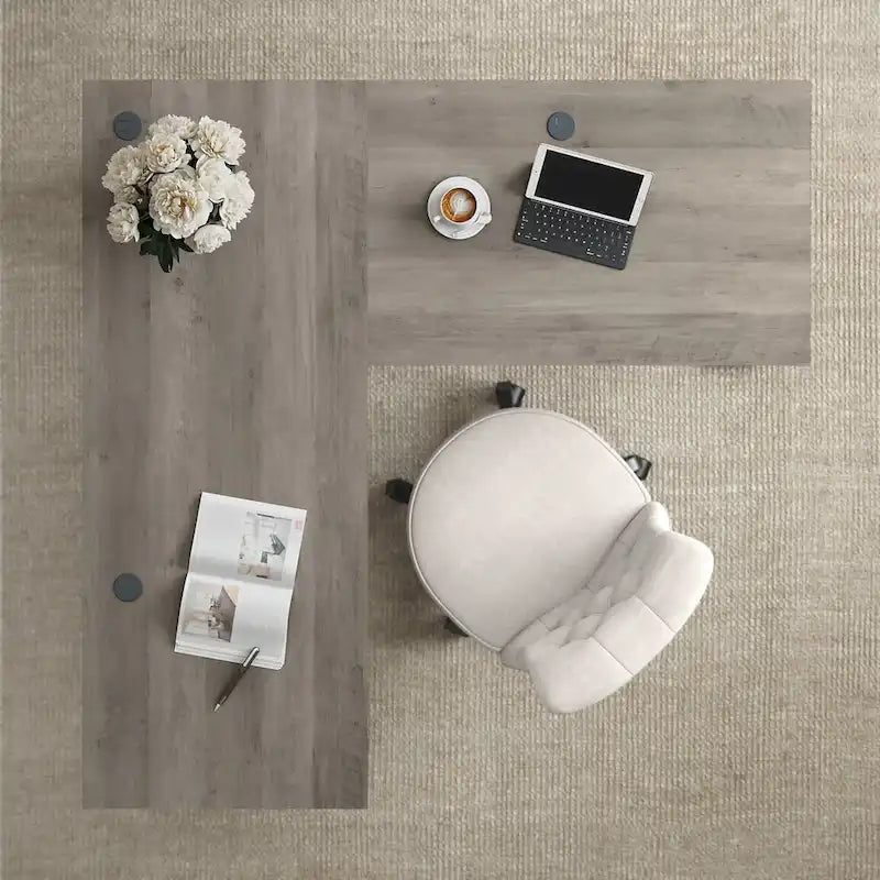 60W Farmhouse L Shaped Desk