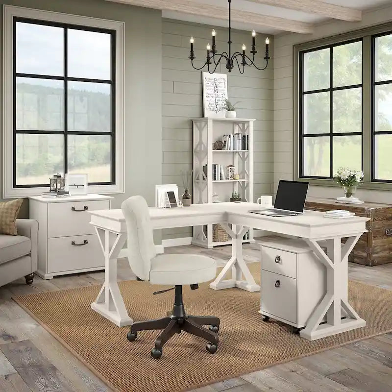 60W Farmhouse L Shaped Desk