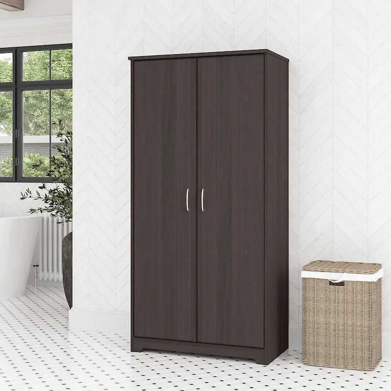 Tall Bathroom Storage Cabinet with Doors and Adjustable Shelves