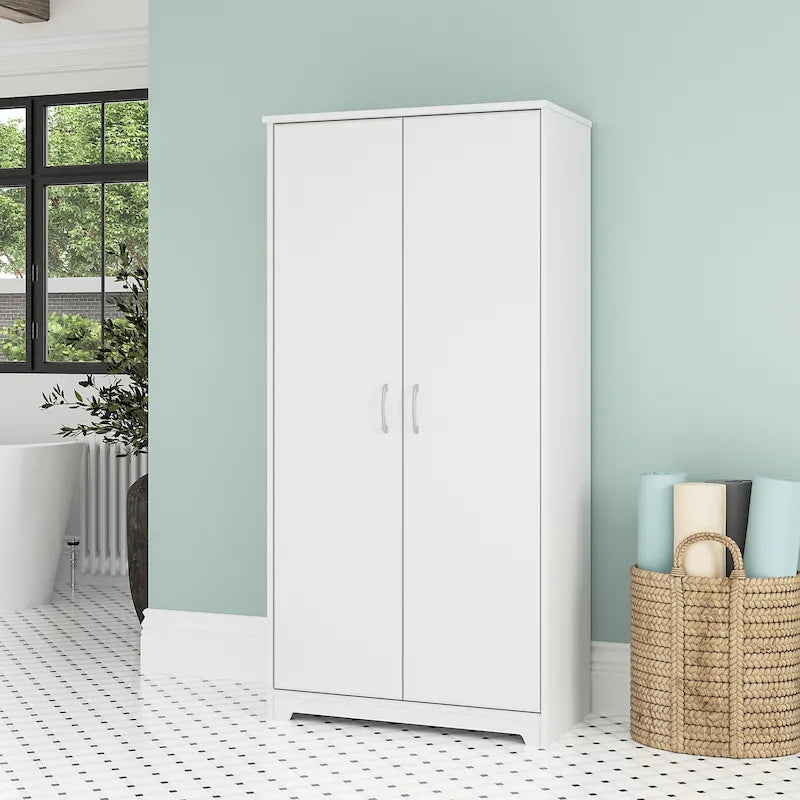 Tall Bathroom Storage Cabinet with Doors and Adjustable Shelves