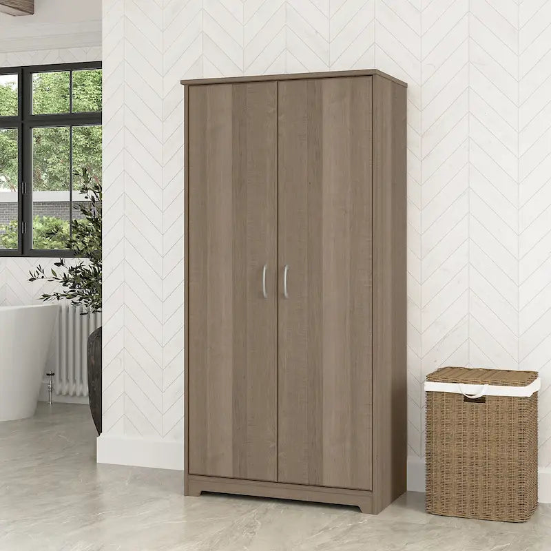 Tall Bathroom Storage Cabinet with Doors and Adjustable Shelves