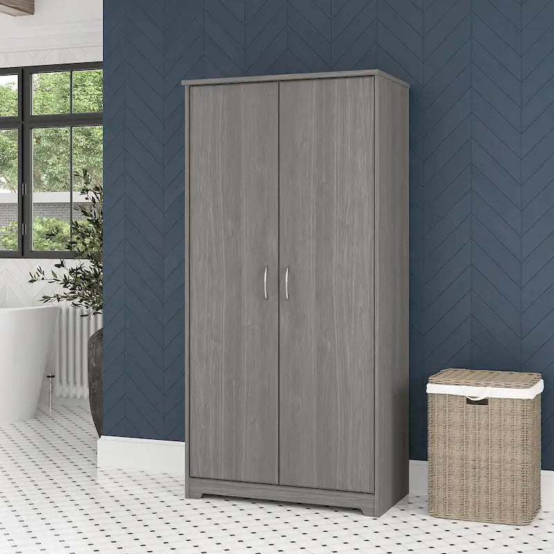 Tall Bathroom Storage Cabinet with Doors and Adjustable Shelves
