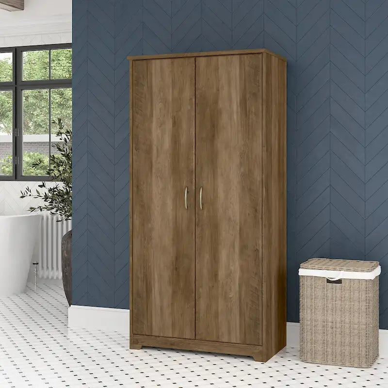 Tall Bathroom Storage Cabinet with Doors and Adjustable Shelves