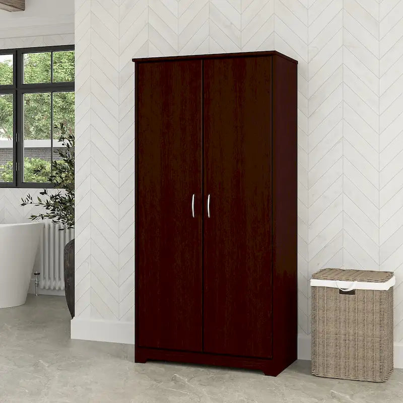 Tall Bathroom Storage Cabinet with Doors and Adjustable Shelves