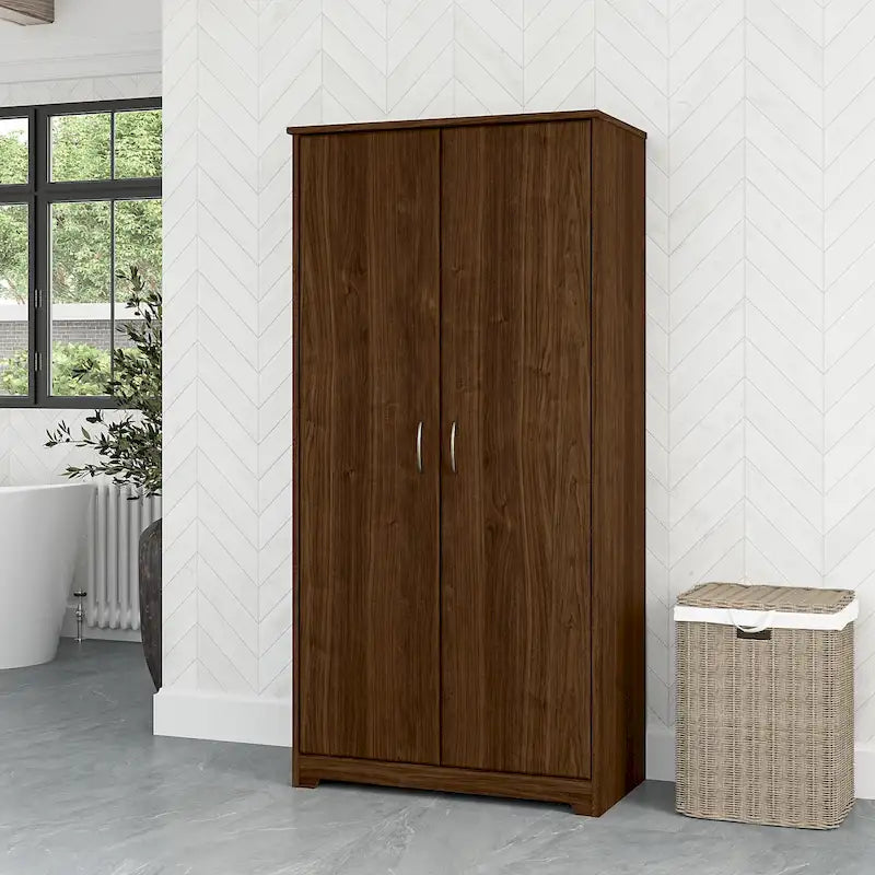 Tall Bathroom Storage Cabinet with Doors and Adjustable Shelves