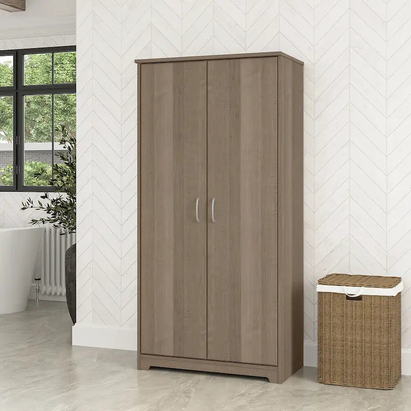 Tall Bathroom Storage Cabinet with Doors and Adjustable Shelves