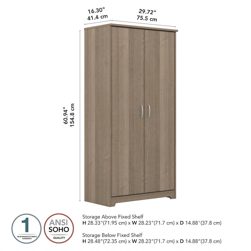 Tall Bathroom Storage Cabinet with Doors and Adjustable Shelves