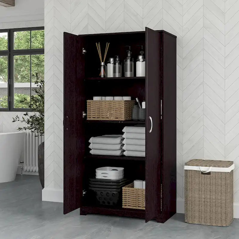 Tall Bathroom Storage Cabinet with Doors and Adjustable Shelves