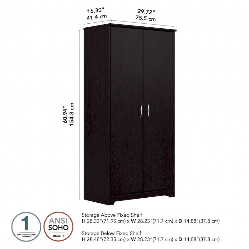 Tall Bathroom Storage Cabinet with Doors and Adjustable Shelves