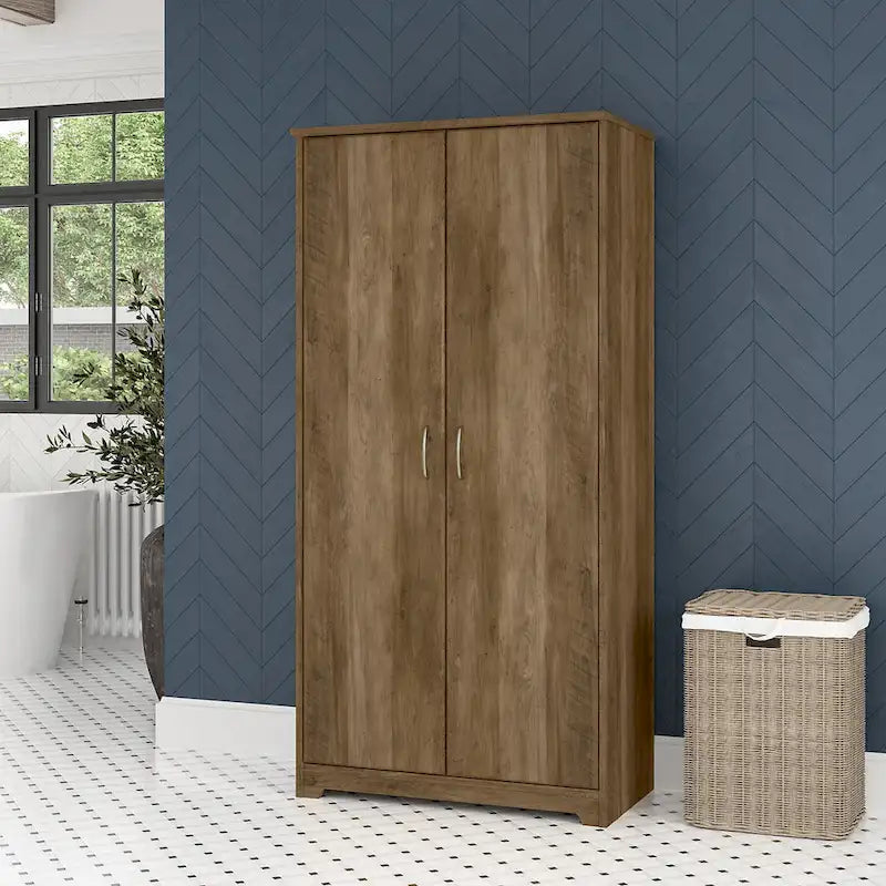 Tall Bathroom Storage Cabinet with Doors and Adjustable Shelves