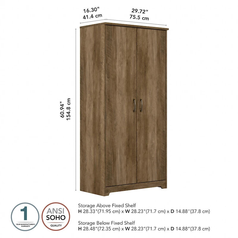 Tall Bathroom Storage Cabinet with Doors and Adjustable Shelves