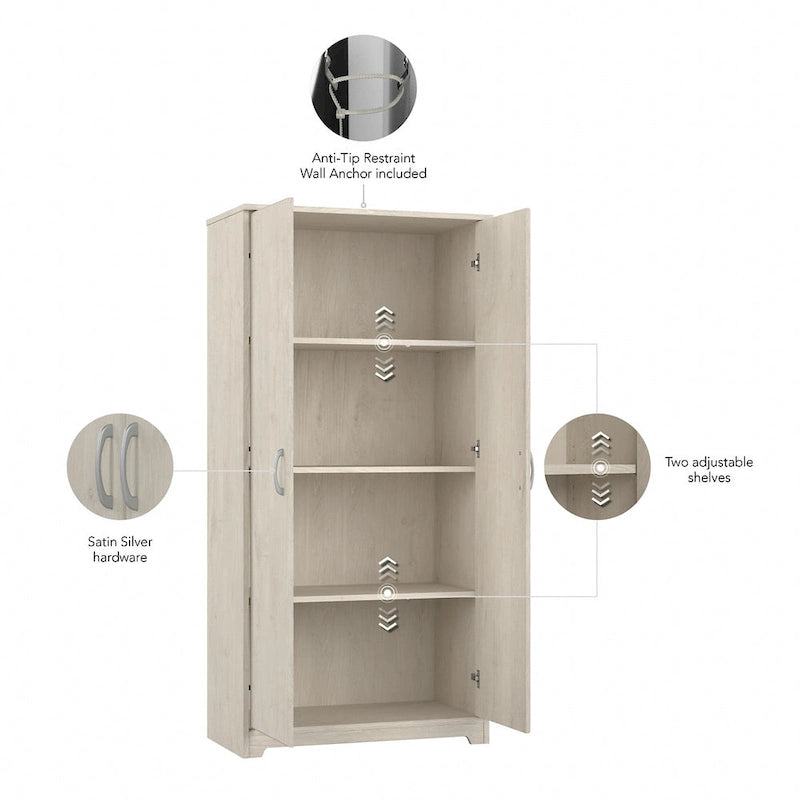 Tall Bathroom Storage Cabinet with Doors and Adjustable Shelves