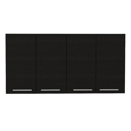47-Inch Black Wall-Mounted Four-Door Kitchen Storage Cabinet