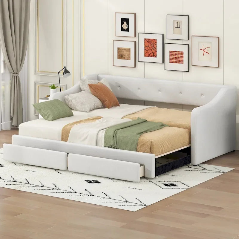 Twin XL to King Daybed with Drawers