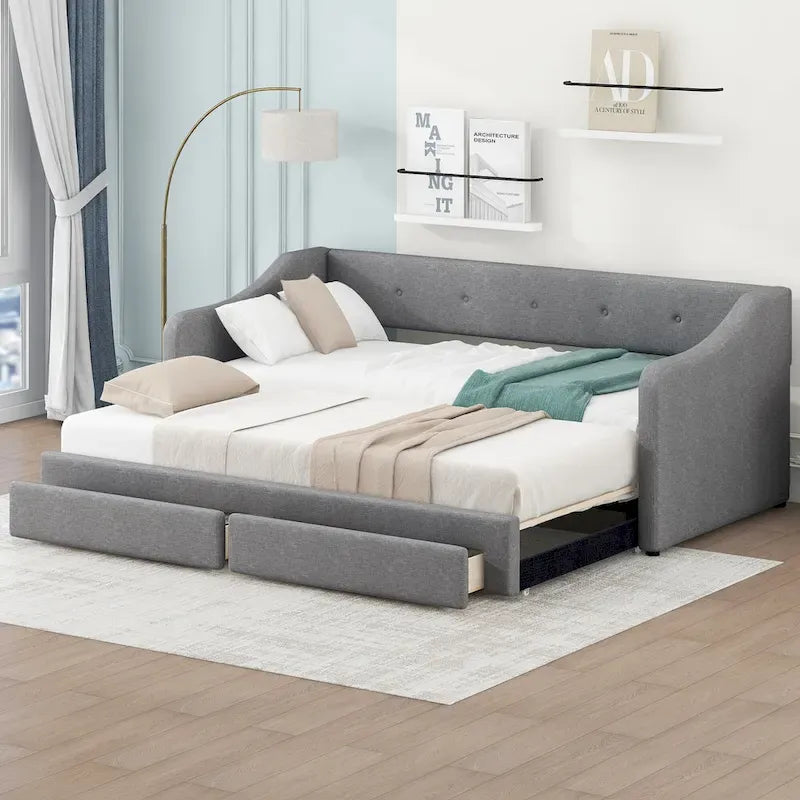 Twin XL to King Daybed with Drawers
