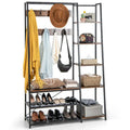 5-in-1 Entryway Hall Tree with Coat Rack and Shoe Bench