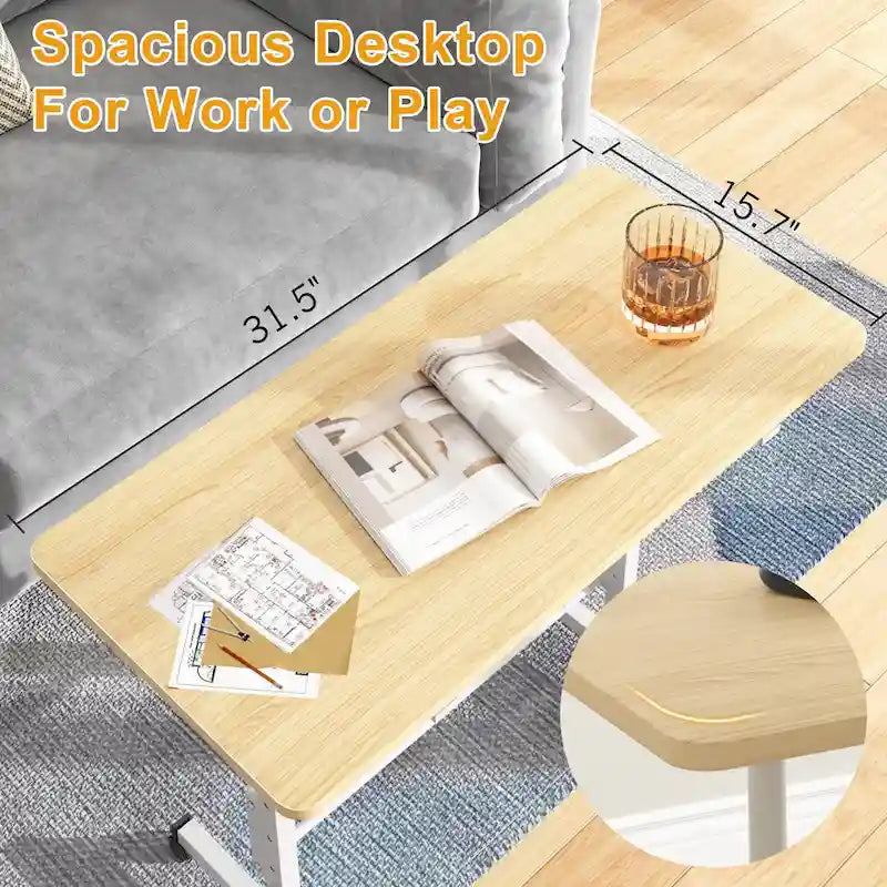 Adjustable Mobile Standing Desk with Wheels and Tilting Keyboard Tray