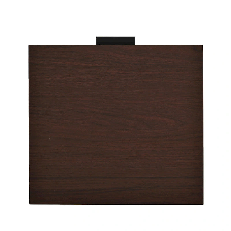 Tall Walnut Nightstand with Drawer and Shelf