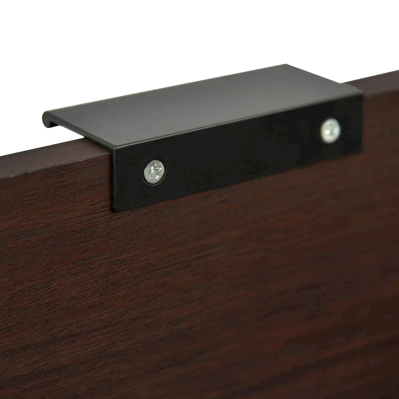 Tall Walnut Nightstand with Drawer and Shelf