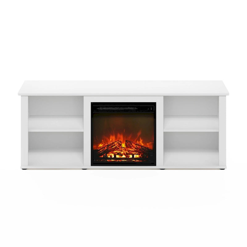 60-Inch TV Stand with Electric Fireplace and Adjustable Shelves