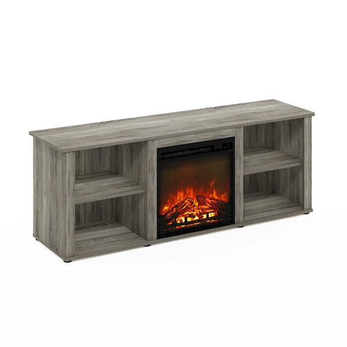 60-Inch TV Stand with Electric Fireplace and Adjustable Shelves