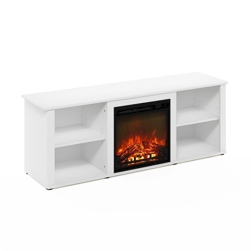 60-Inch TV Stand with Electric Fireplace and Adjustable Shelves