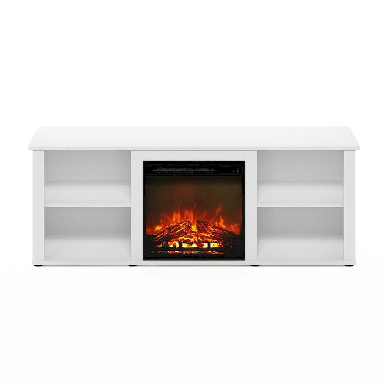 60-Inch TV Stand with Electric Fireplace and Adjustable Shelves