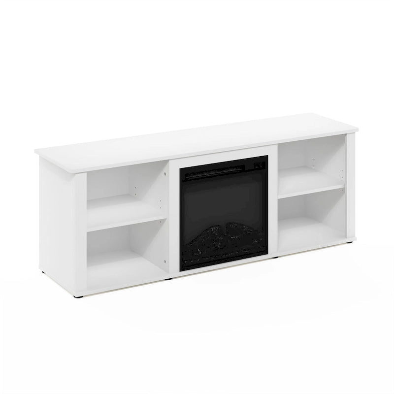 60-Inch TV Stand with Electric Fireplace and Adjustable Shelves