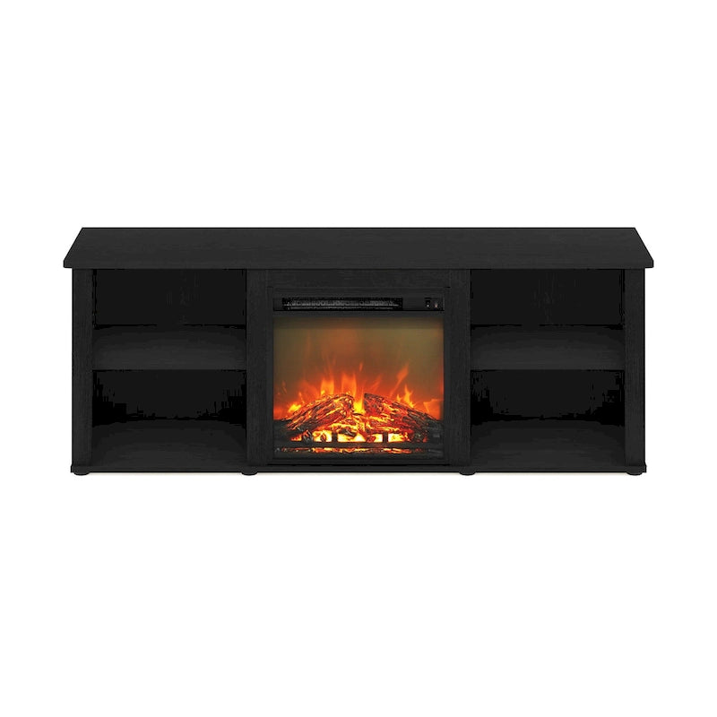 60-Inch TV Stand with Electric Fireplace and Adjustable Shelves