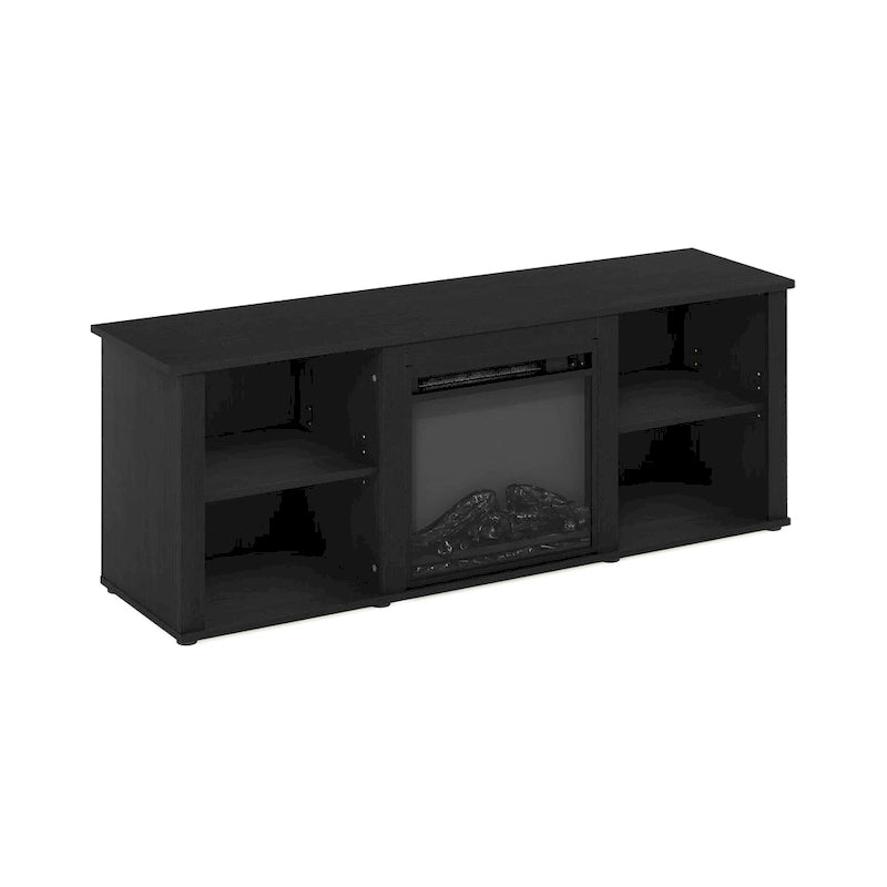 60-Inch TV Stand with Electric Fireplace and Adjustable Shelves
