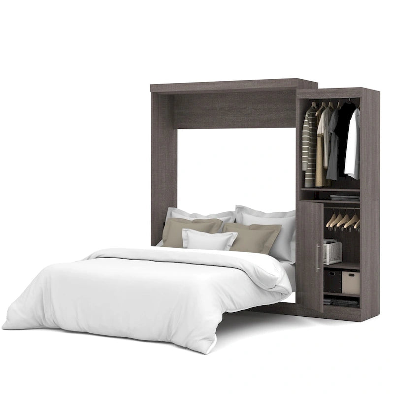 Queen Murphy Bed with Closet Organizer and Doors, 90-Inch Wide