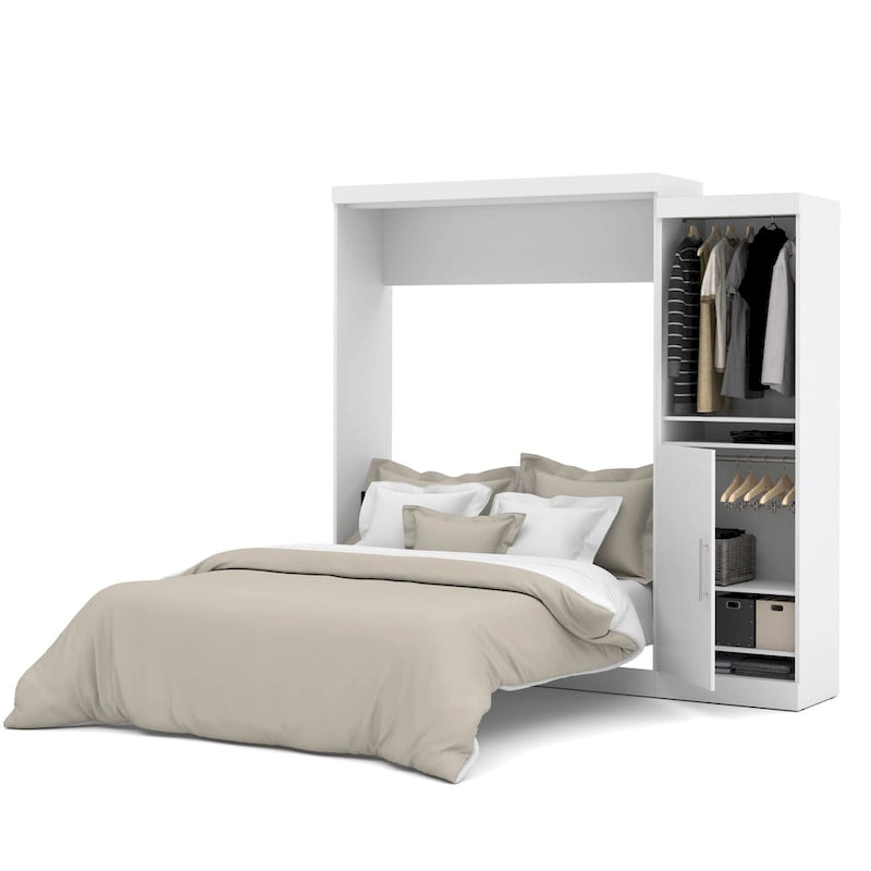 Queen Murphy Bed with Closet Organizer and Doors, 90-Inch Wide