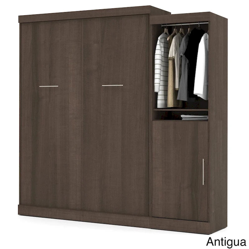 Queen Murphy Bed with Closet Organizer and Doors, 90-Inch Wide