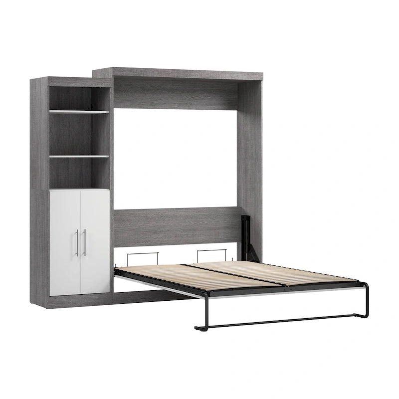 Queen Murphy Bed with Closet Organizer and Doors, 90-Inch Wide