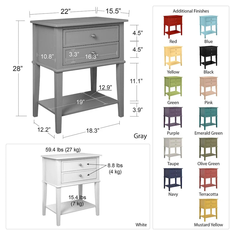 Accent Table with 2 Drawers