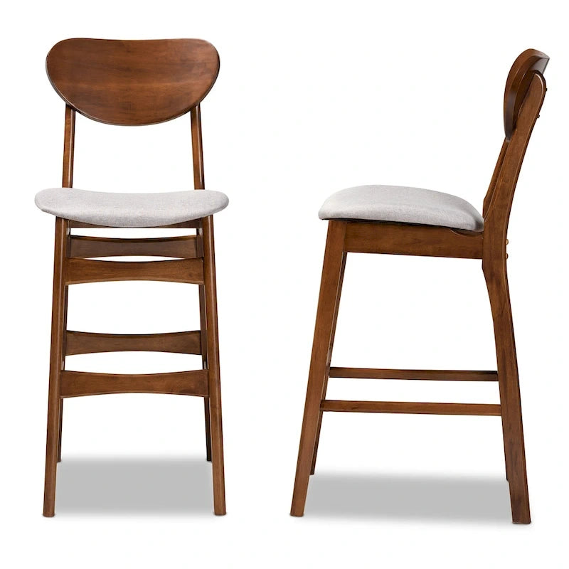 Mid-Century Modern 2-Piece Bar Stool Set