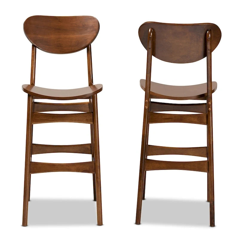 Mid-Century Modern 2-Piece Bar Stool Set