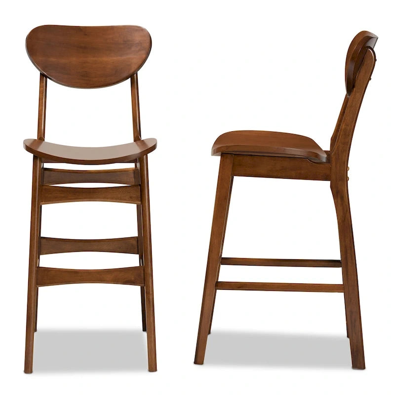 Mid-Century Modern 2-Piece Bar Stool Set