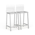 Clear Acrylic Counter Stools with Metal Frames, Set of 2