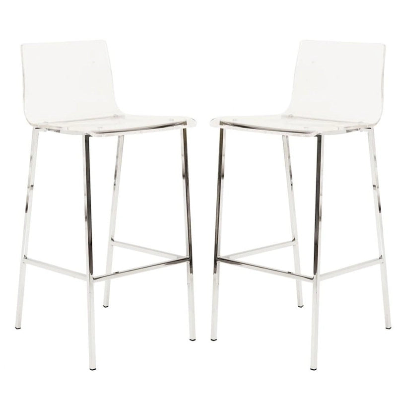 Clear Acrylic Counter Stools with Metal Frames, Set of 2