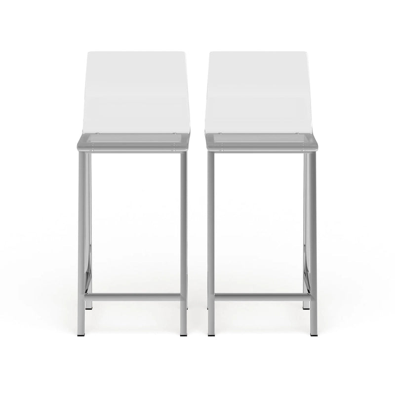Clear Acrylic Counter Stools with Metal Frames, Set of 2