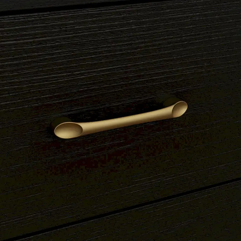 Modern Black 9-Drawer Dresser with Gold Handles