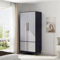 Wood 2-Door Wardrobe Armoire with 2-Drawers