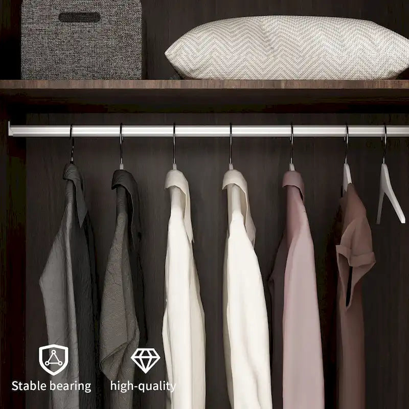 Wood 2-Door Wardrobe Armoire with 2-Drawers