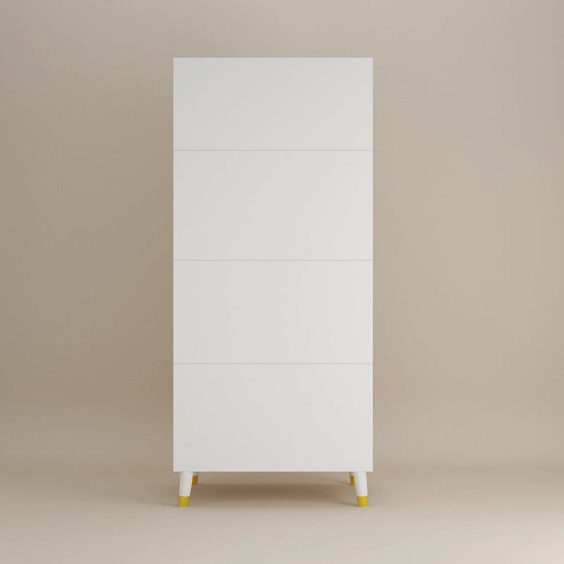 Wood 2-Door Wardrobe Armoire with 2-Drawers