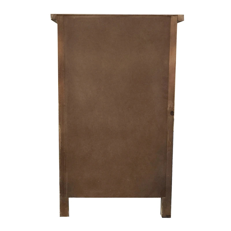 Wooden Accent Table with Three Carved Drawers in Vintage Style