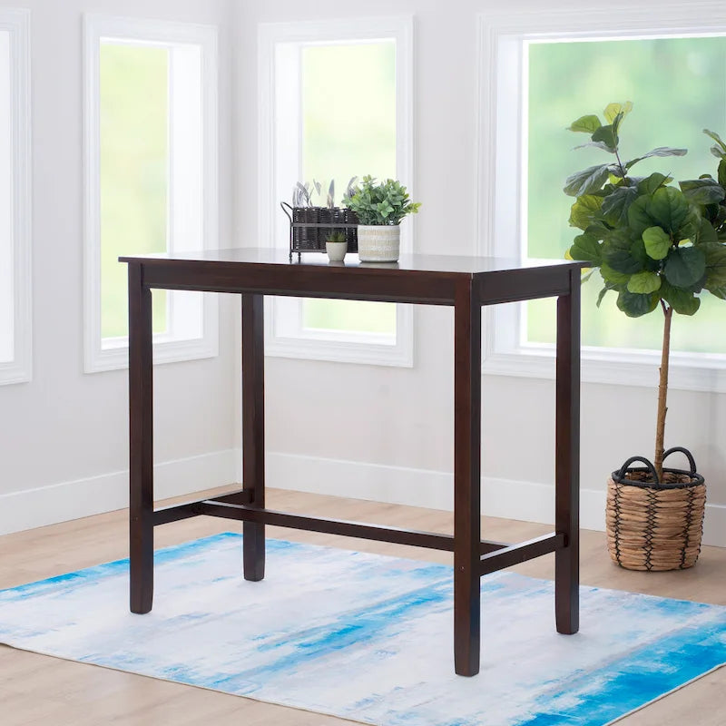 42-Inch Rectangular Wood Pub Bar Table, Chairs Not Included