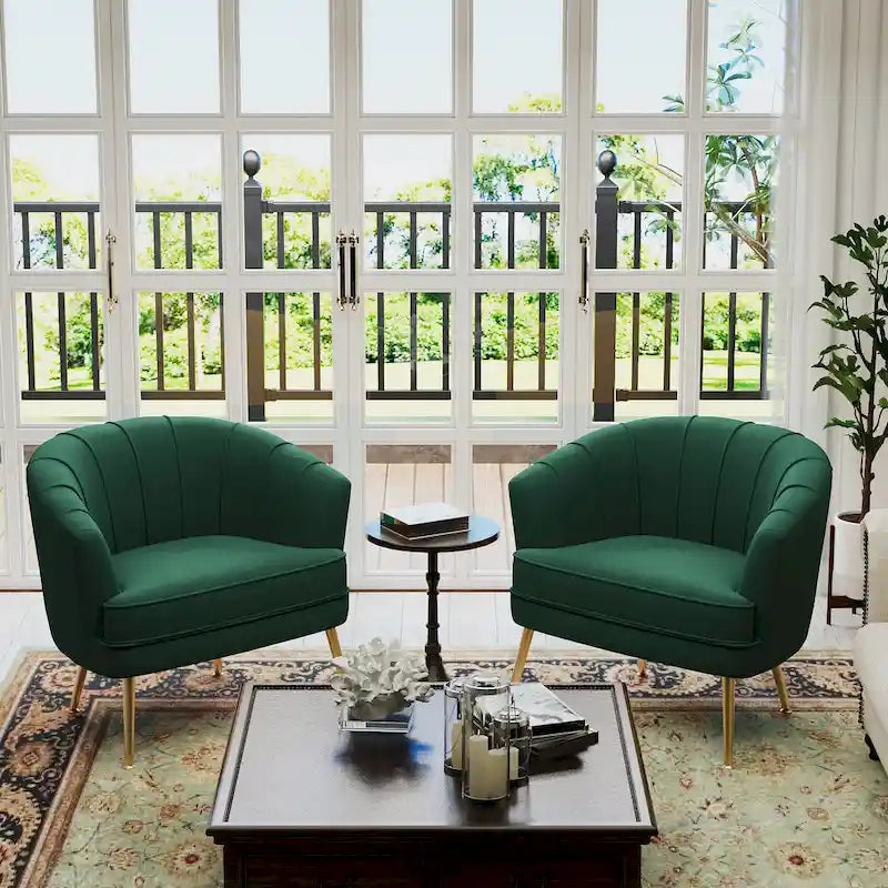 Velvet Accent Chairs for Living Room Bedroom Office Leisure Upholstered Single Sofa Chair