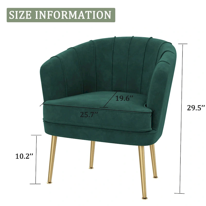 Velvet Accent Chairs for Living Room Bedroom Office Leisure Upholstered Single Sofa Chair
